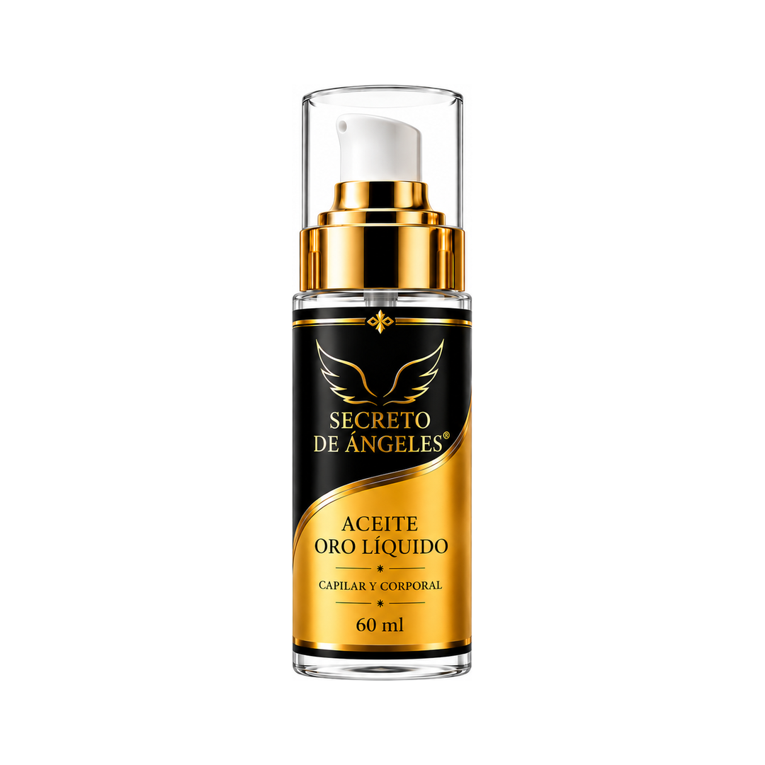 Secreto de Ángeles - Aceite Oro Líquido Capilar y Corporal 60 ml (dorado)